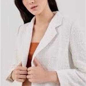 Shelby and Palmer White / Cream Textured Shimmer Blazer Size Large